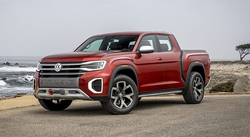 2018 Volkswagen Atlas Tanoak Pickup Concept - Front Three-Quarter, car ...