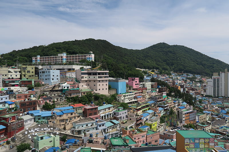 Gamcheondong Culture Village, colorful, house, South Korea, Busan, painted village, HD wallpaper