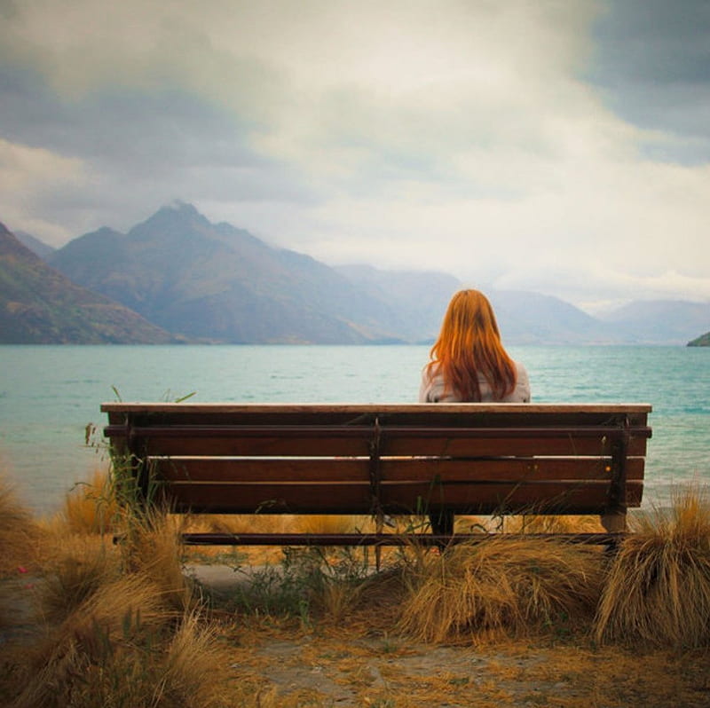 Not Forever, bench, sitting, abstract, girl, HD wallpaper | Peakpx