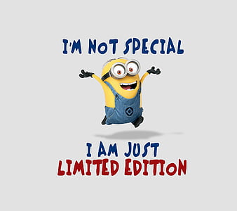 Limited Edition, attitude, awesome, cool, funny, heart, life, love, minion, quote, HD wallpaper