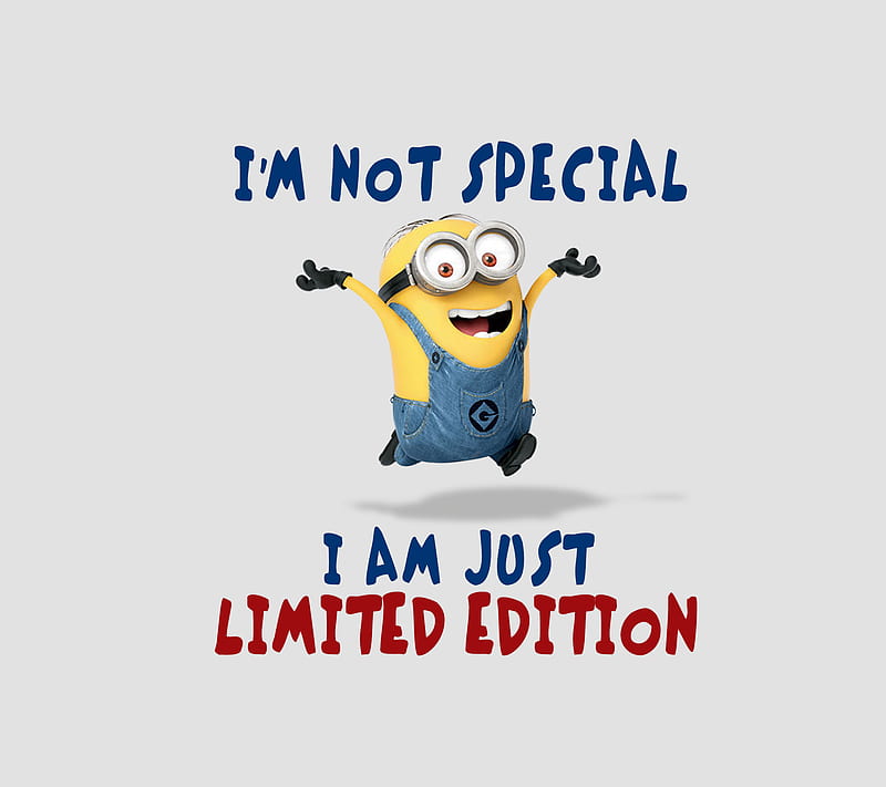 Limited Edition, attitude, awesome, cool, funny, heart, life, love, minion, quote, HD wallpaper