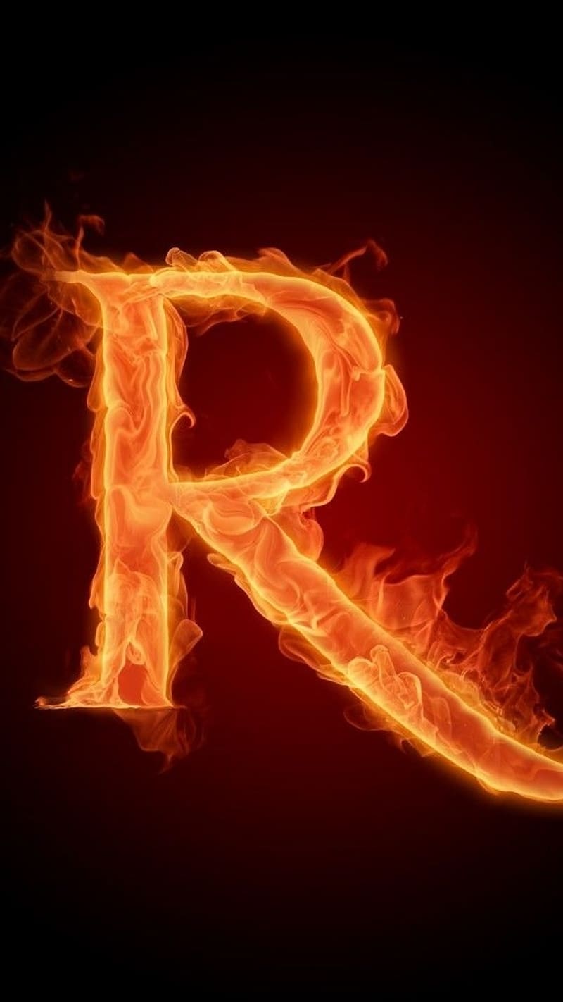 Letters R, letters, fire design, alphabet, r letter, HD phone wallpaper