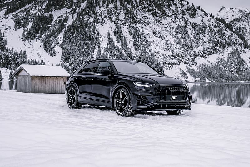 Audi, Snow, Car, Suv, Audi Q8, Vehicles, Black Car, HD wallpaper