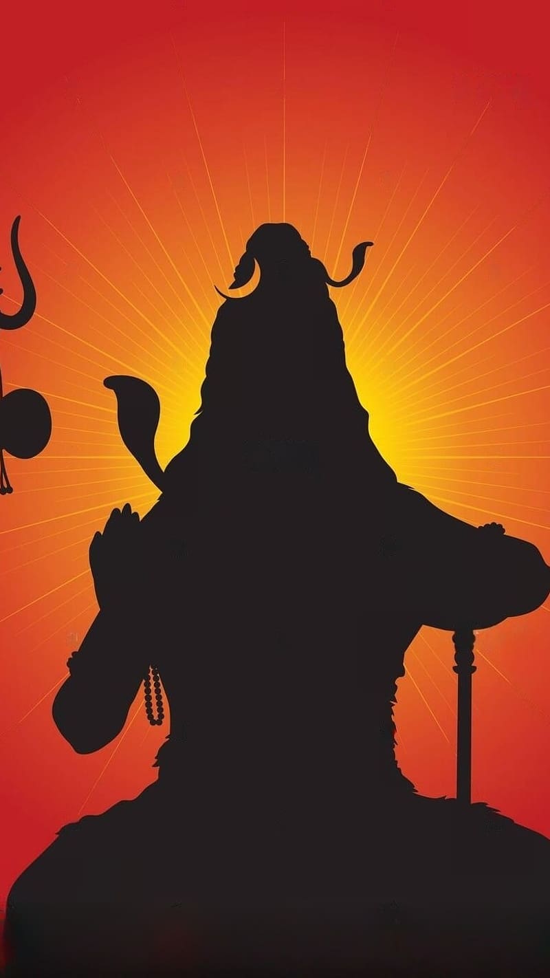 Shiv Bholenath, Silhouette, lord, god, mahadev, HD phone wallpaper