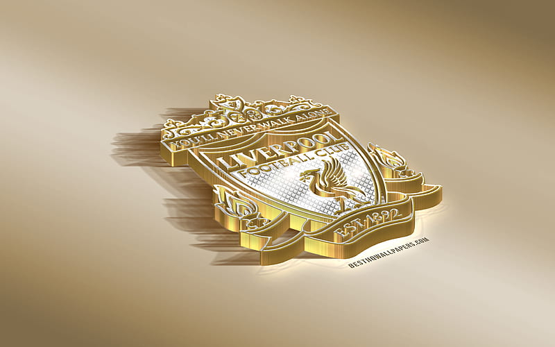 Liverpool FC, English football club, golden silver logo, Liverpool, England, Premier League, 3d golden emblem, creative 3d art, football, United Kingdom, HD wallpaper