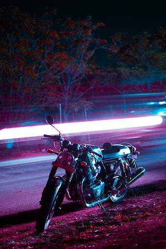 Syndicate dommer Oswald Motorcycle, bike, night, light, neon, moto, HD phone wallpaper | Peakpx