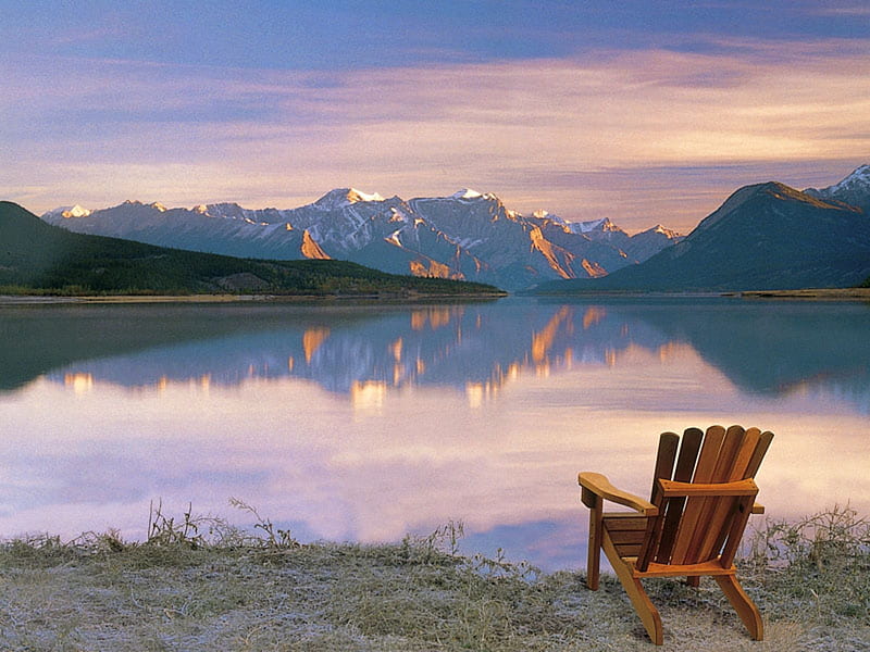 Look out to reflect, mountain, nature, chair, veiw, reflections, clouds,  sky, HD wallpaper | Peakpx