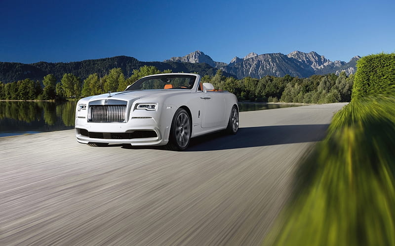 Rolls-Royce Dawn, 2016, white Rolls-Royce, luxury cars, convertible, Spofec, HD wallpaper