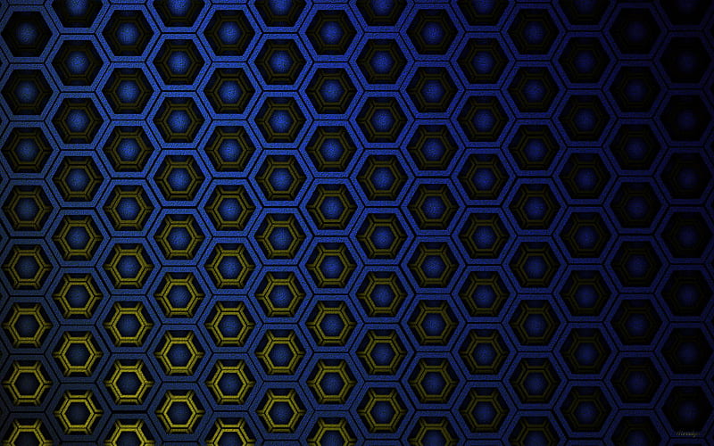 Neon blue background, hexagon neon 3d background, neon abstraction, hexagon  texture, HD wallpaper | Peakpx