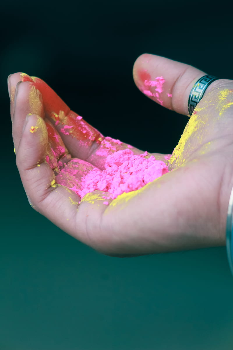 Person With Pink Powder on Hand, HD phone wallpaper