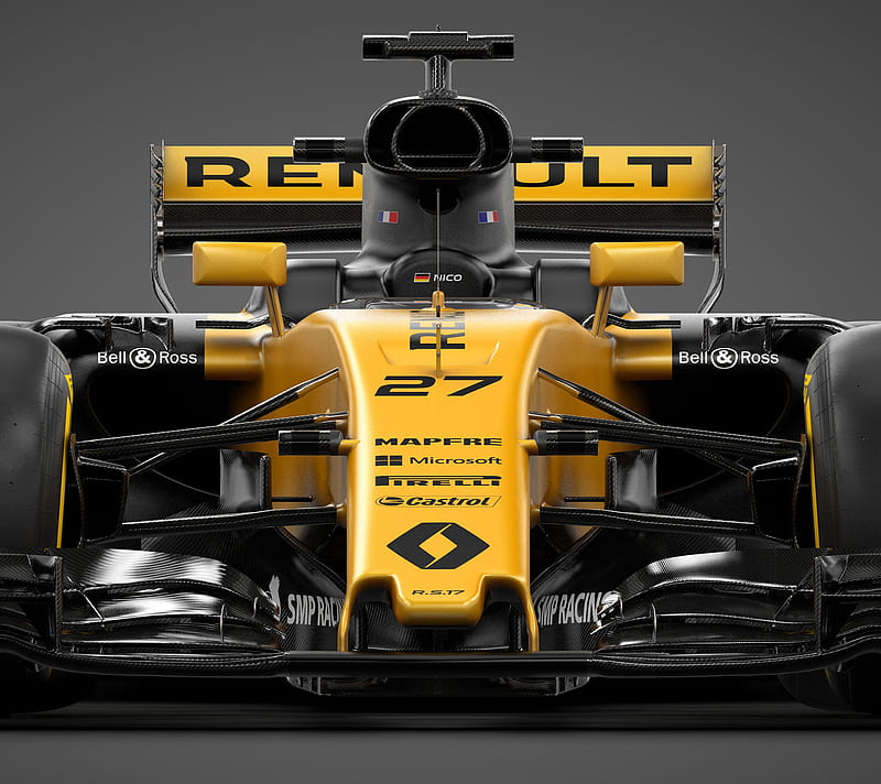Formula 1, castrol, france, germany, gold, pirelli, renault, yellow, HD wallpaper