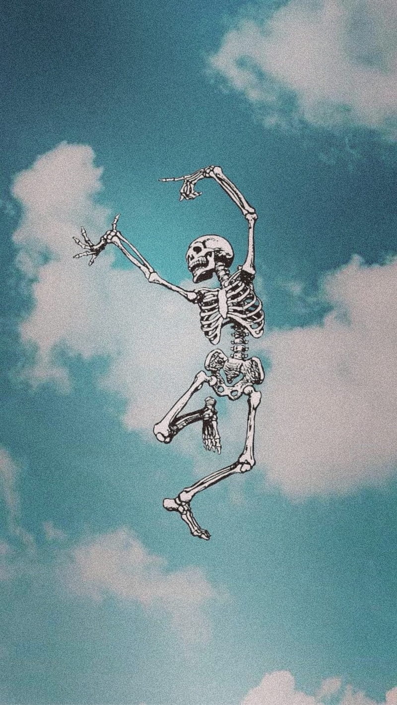 Skeleton, dancing, sky, HD phone wallpaper