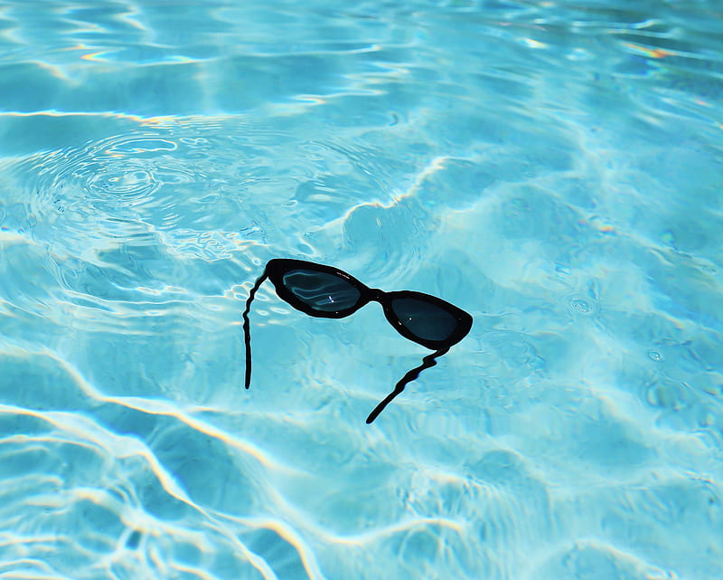 glasses, water, waves, glare, pool, HD wallpaper