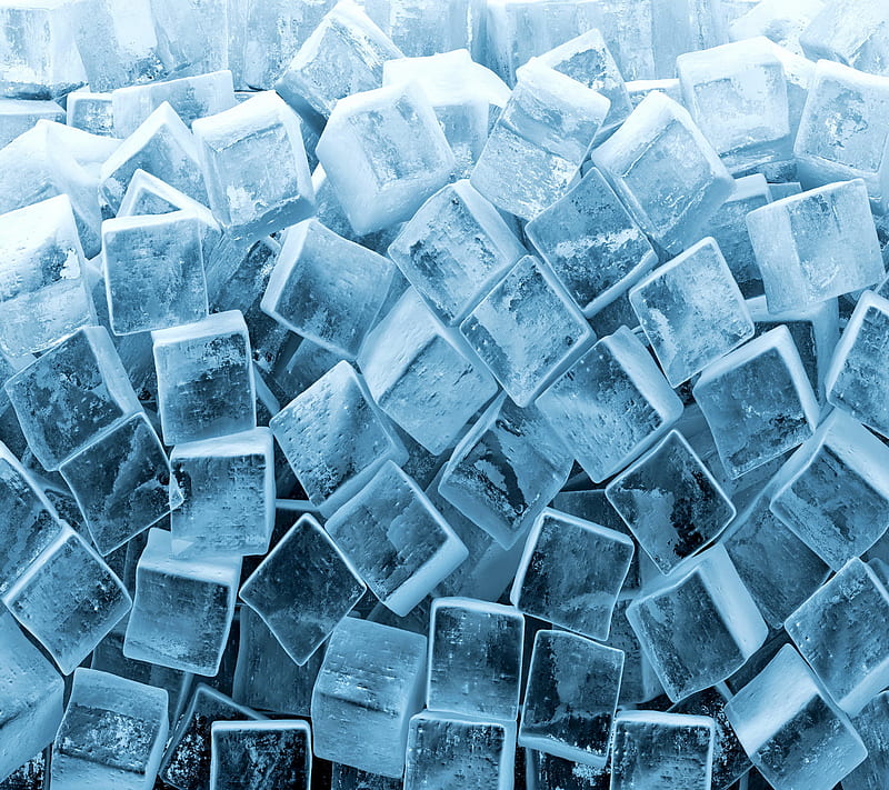 Ice Cubes, blue, cubes, ice, water, winter, HD wallpaper