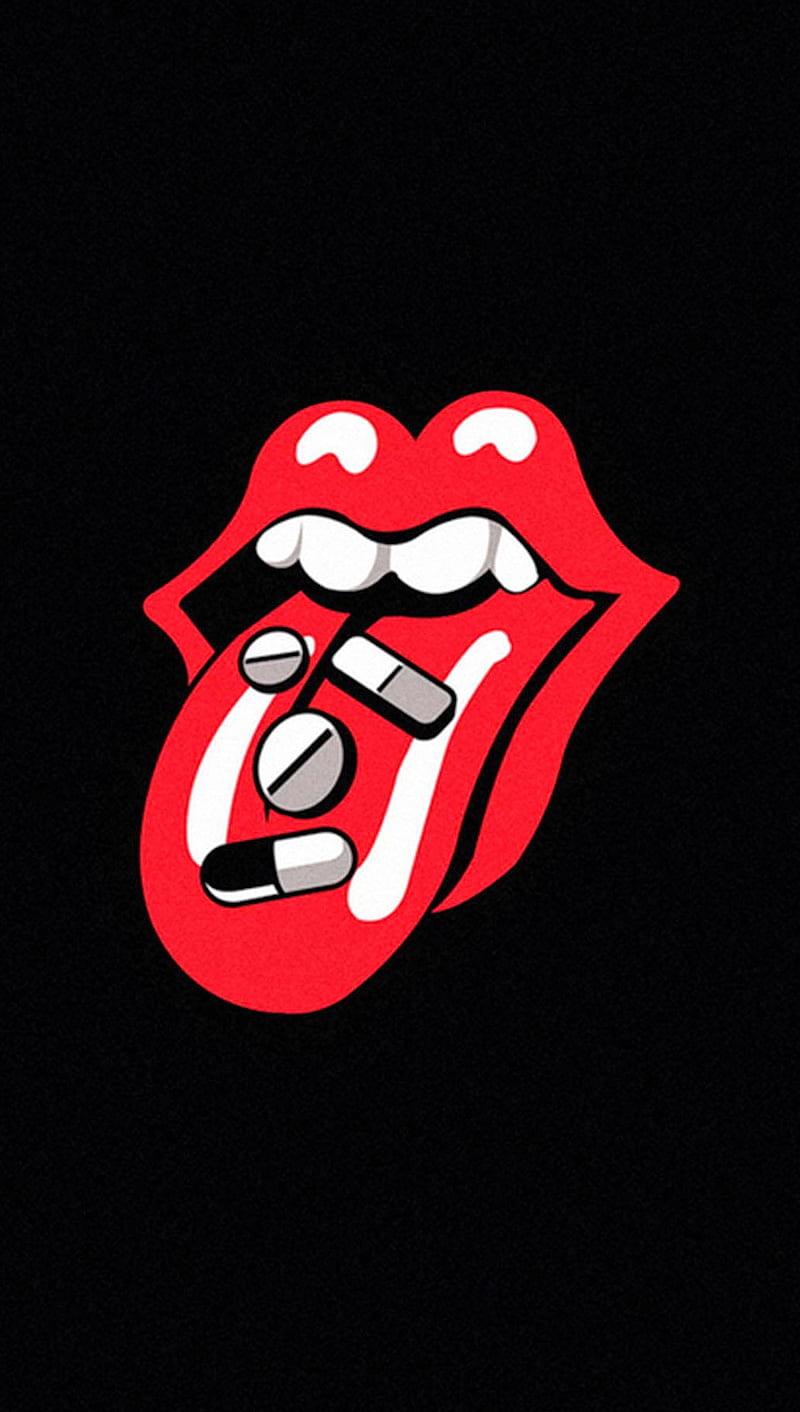 Rolling Stone, band, life, love, music, pills, rock, sad, tongue, HD phone wallpaper