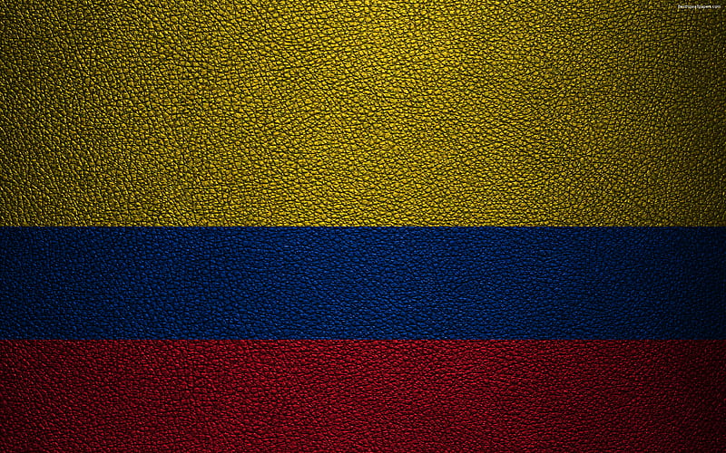 Flag of Colombia leather texture, Colombian flag, South America, Colombia, HD wallpaper