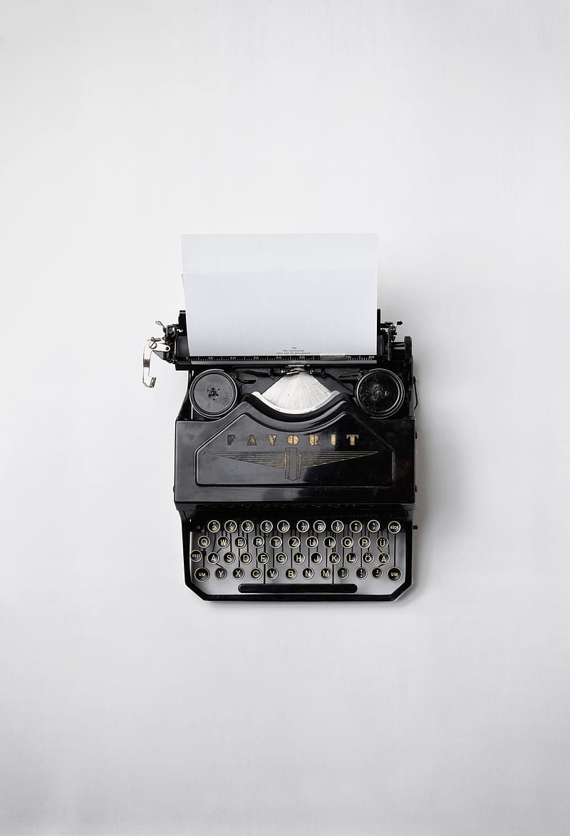 typewriter, keys, paper, retro, black and white, HD phone wallpaper