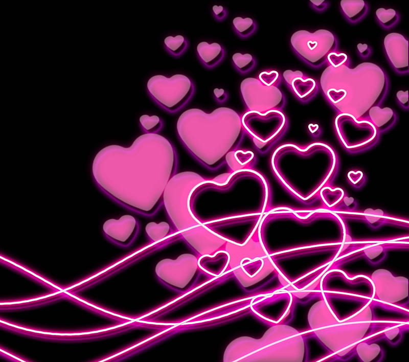 Heart Abstract, abstract, corazones, holiday, love, pink, valentine, HD wallpaper