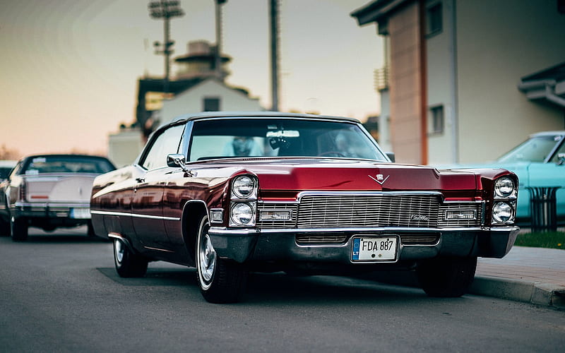 Cadillac Eldorado, 1965, red coupe, american retro cars, red Eldorado 1965, american cars, vintage cars, Cadillac, HD wallpaper