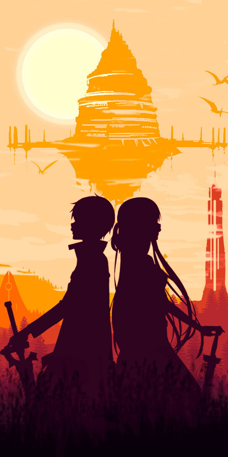 Asuna Yuuki & Kirito Cool Sword Art Online Resolution , Anime , , and Background - Den, HD phone wallpaper