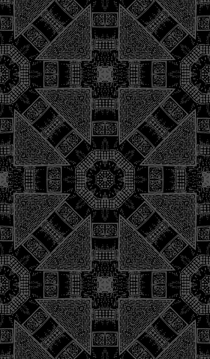 Cecilex, black, dark, drawing, geometric, goth, gray, pattern, texture, tribal, white, HD phone wallpaper