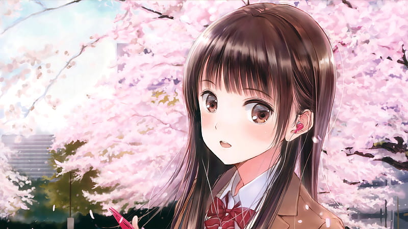 Anime Cute School Girl, anime-girl, anime, artist, school, artwork, digital-art, HD wallpaper