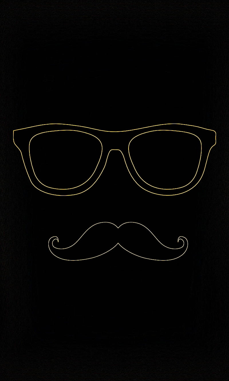 Mr NERD, black, glass, glowing, moustache, nerd, HD phone wallpaper