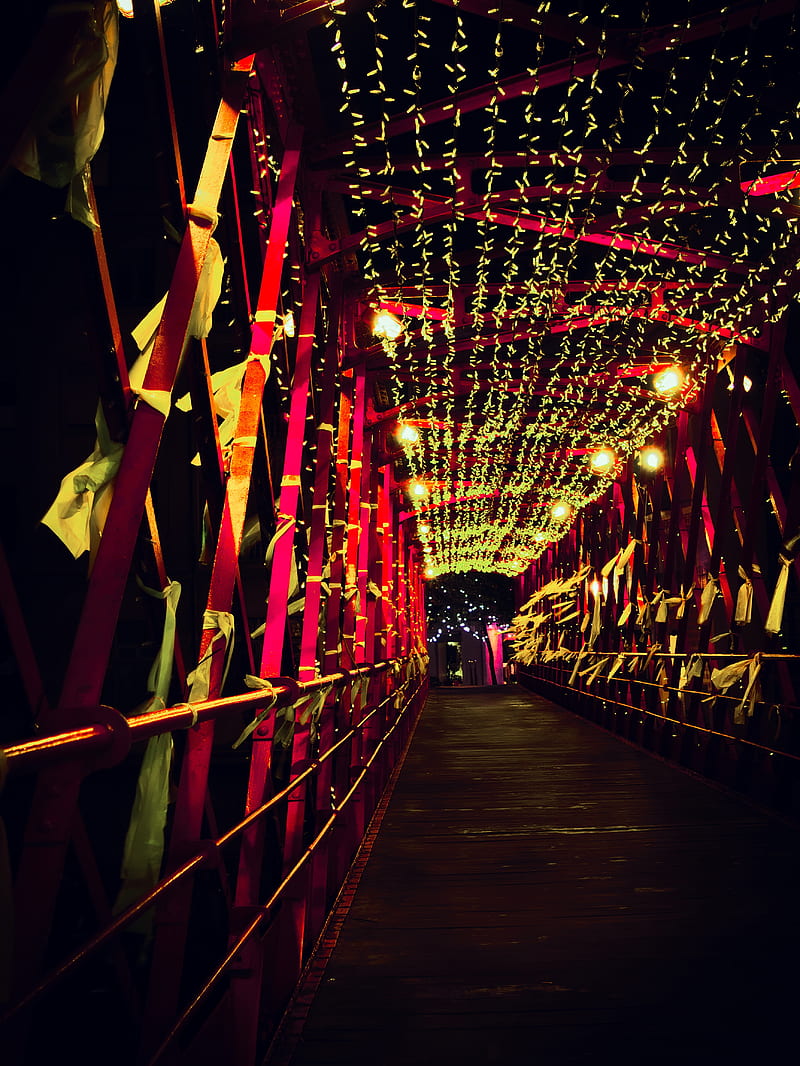 bridge, decoration, lighting, illumination, HD phone wallpaper