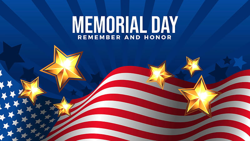 Memorial Day Remember And Honor US Flag Stars Memorial Day, HD wallpaper
