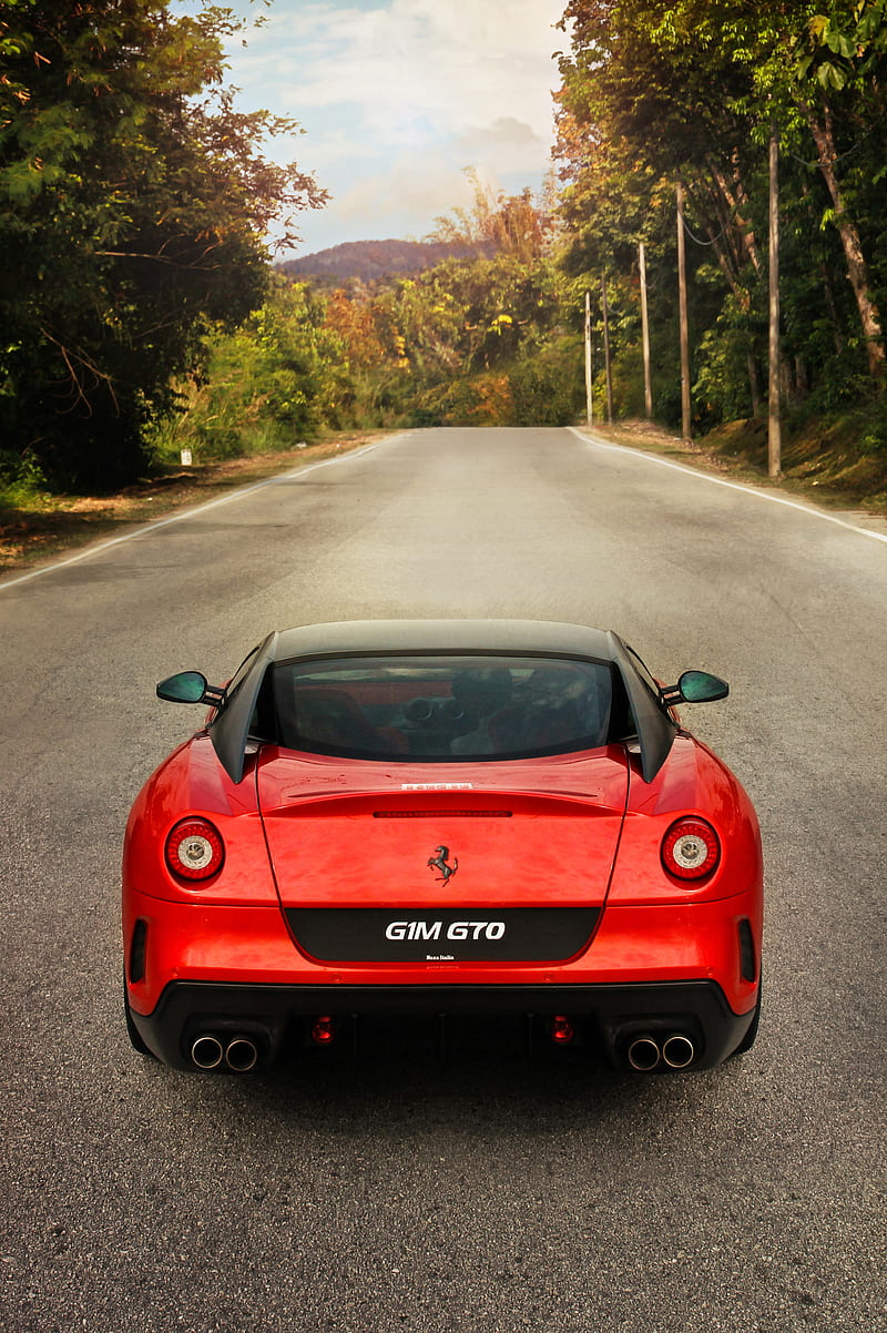 Ferrari 599, back, car, race, speed, HD phone wallpaper