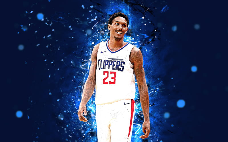 Lou Williams, abstract art, basketball stars, NBA, Los Angeles Clippers, Williams, basketball, LA Clippers, neon lights, creative, HD wallpaper