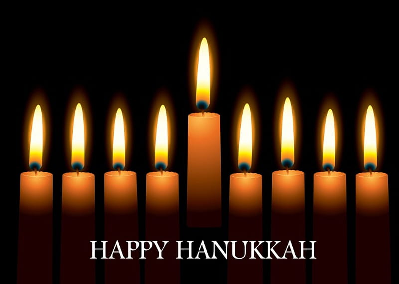 Happy hanukkah, candle, nine, hanukkah, jewish, HD wallpaper
