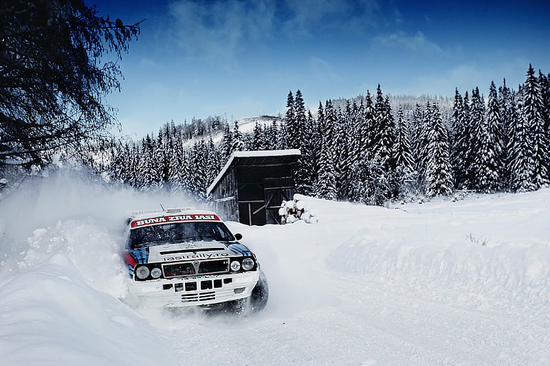 Lancia Delta, speed, off-road, snow, Lancia, 4x4, rally, wrc, HD wallpaper