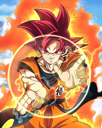  Goku ssj Dios, anime, super saiyan dios, Fondo de pantalla de teléfono HD