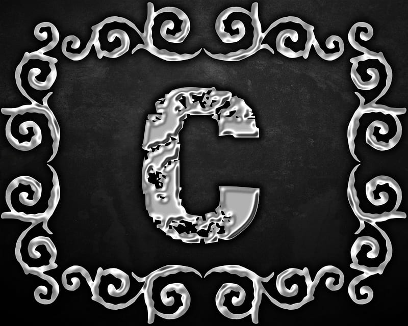 Letter “C”, gizzzi, silver, C, letter, black, HD wallpaper | Peakpx