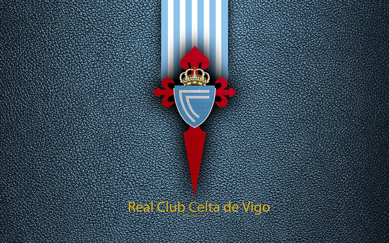 Celta de Vigo FC Spanish football club, La Liga, logo, emblem, leather texture, Sevilla, Spain, football, HD wallpaper