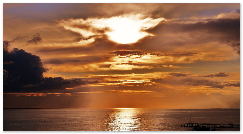 Sunset, beach, sun, nature, side, sky, antalya, sea, HD wallpaper