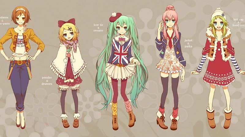 Girls of Vocaloid, meiko, vocaloid, luka, rin, miku, gumi, HD wallpaper