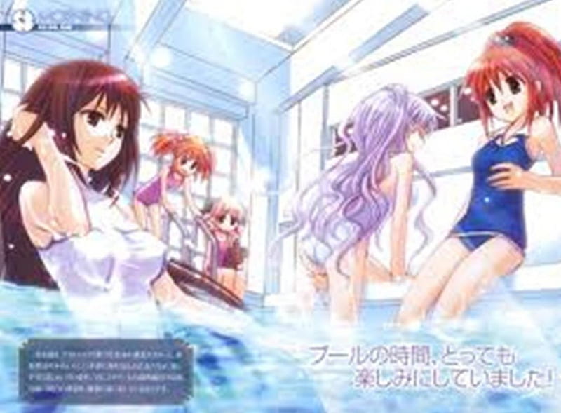 swimming time !!, tamao, nagisa, shizuma, chikaro, HD wallpaper