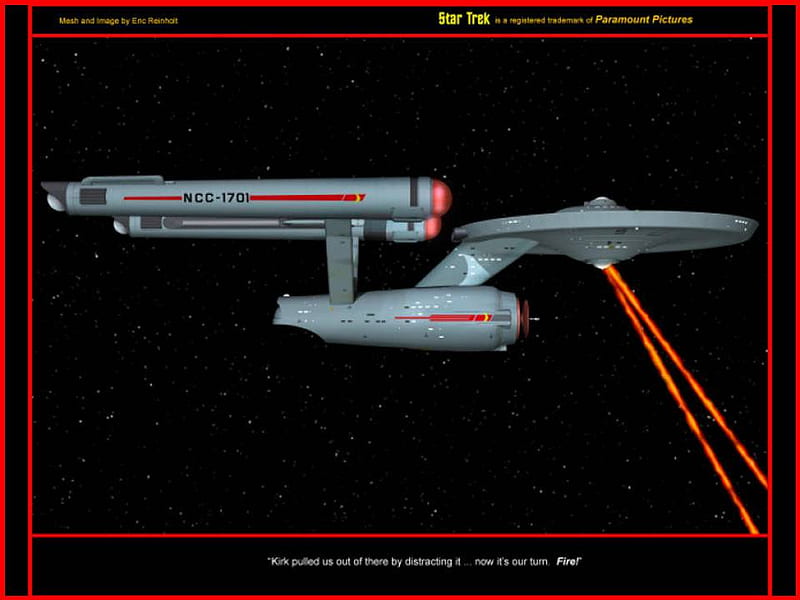 Enterprise Firing Phasers By Eric Reinholt, phasers, starship enterprise, star trek, enterprise, HD wallpaper