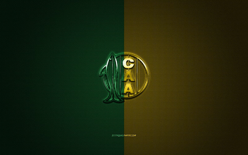 Club Atletico Aldosivi, Argentinean football club, Argentine Primera Division, green-yellow logo, green-yellow carbon fiber background, football, Mar del Plata, Argentina, CA Aldosivi logo, HD wallpaper