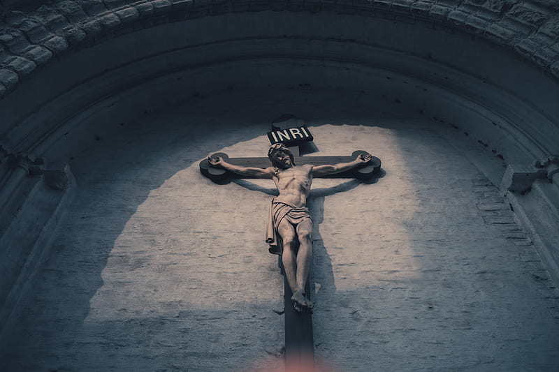 Inri crucifix at daytime, HD wallpaper