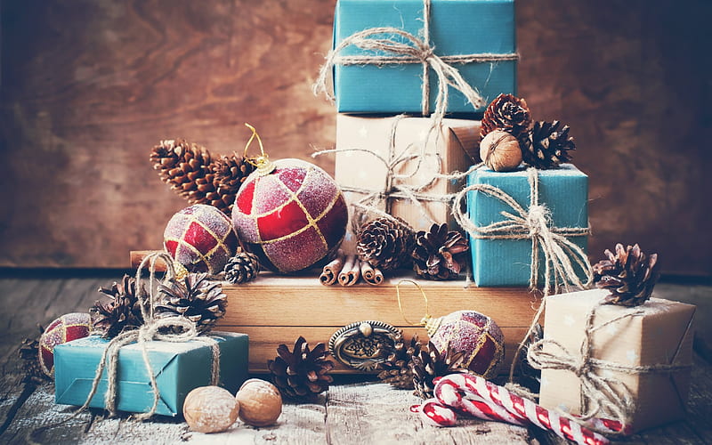 Christmas gifts, Christmas, Christmas decoration, New Year, 2017, HD wallpaper
