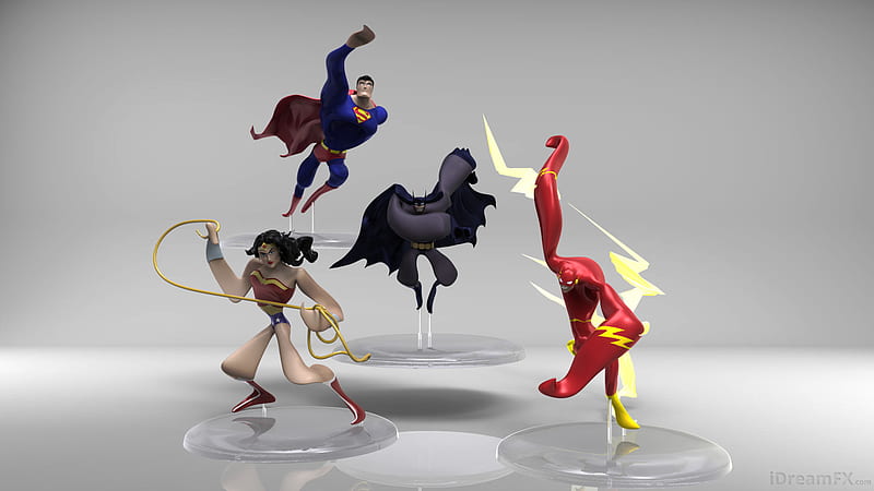 Justice League Gesture, justice-league, batman, wonder-woman, superman, flash, artist, artstation, HD wallpaper