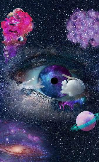 Galaxy Eye, aesthetic, milky way, planet, purple, saturn, space, trippy, HD  phone wallpaper | Peakpx