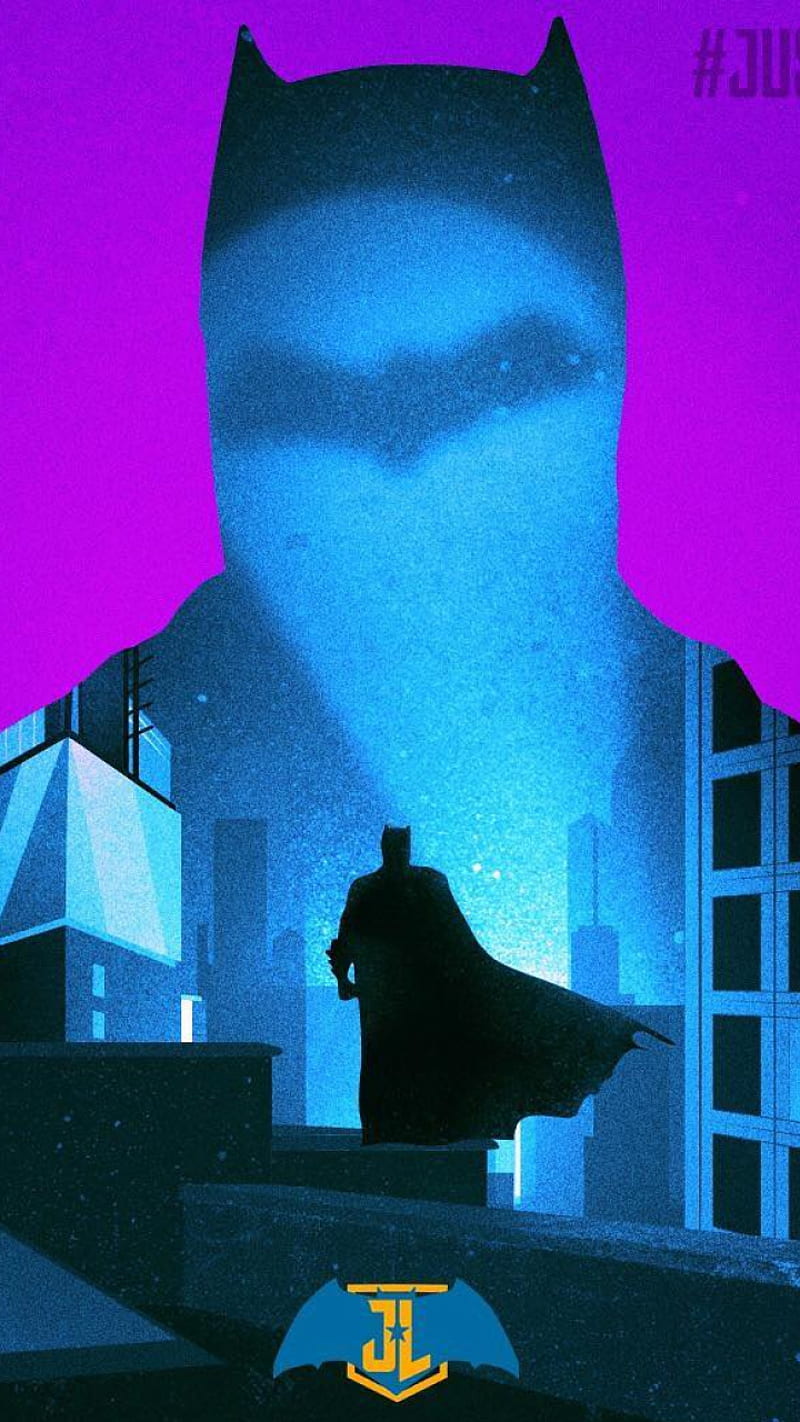 JL Batman poster, dark knight, dc, dceu, hero, justice league, HD phone wallpaper