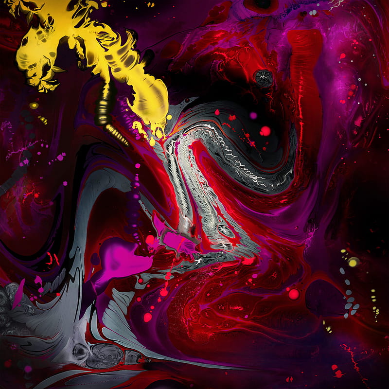 Color Burst, abstract, colorful, surreal, yellow, red, artwork, HD phone wallpaper