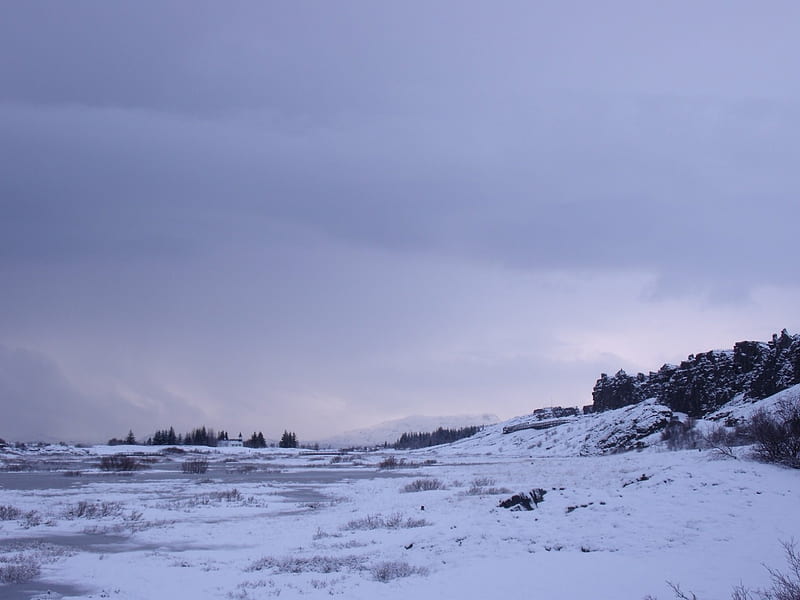 Thingvillir, Iceland, Thingvillir, Iceland, Fault, Frozen landscape, HD wallpaper