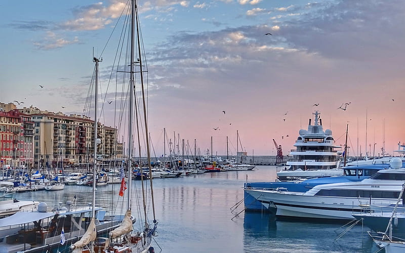 Harbor in Nice, France, France, Nice, sailboats, harbor, HD wallpaper ...
