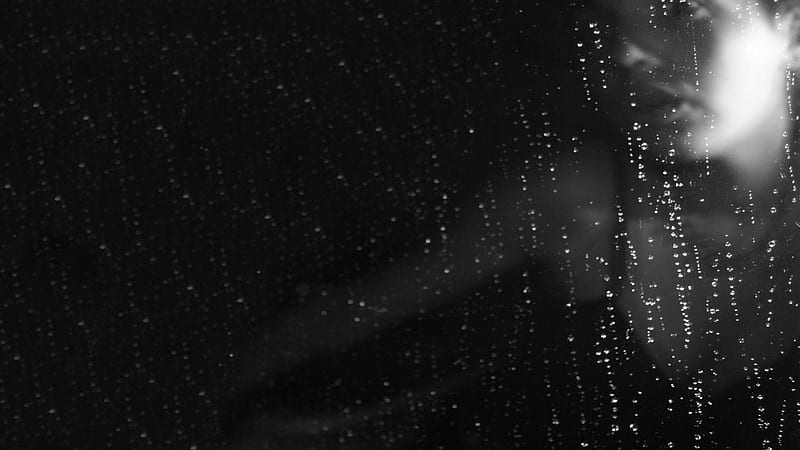 Why do I cry?, sadness, black and white, sad, rain, cry, emotion, HD wallpaper